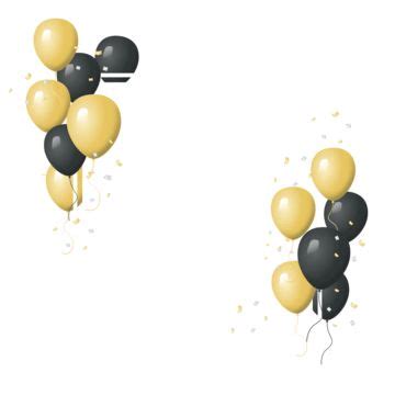 Elegant White Square Balloon Border In Gold And Black Color For Birthday, Balloon Border, Square ...