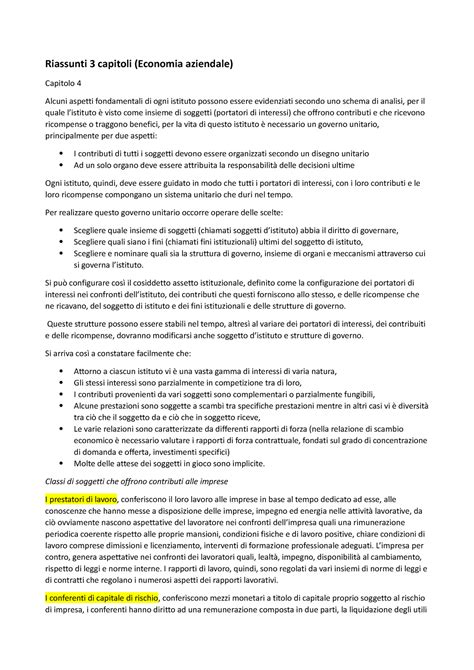 Economia Aziendale Capitolo 3 Riassunti 3 Capitoli Economia