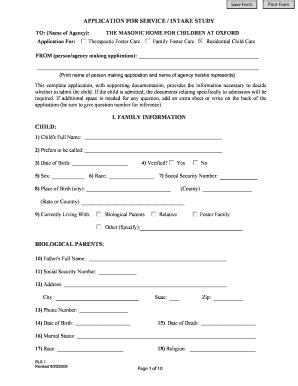 Sample Foster Care Application Fill Online Printable Fillable Blank