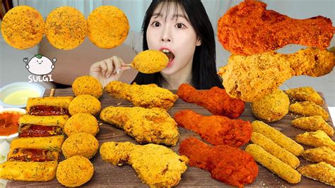 Asmr Mukbang 직접 만든 뿌링클 양념치킨 치즈볼 먹방 And 레시피 Fried Chicken And Fire