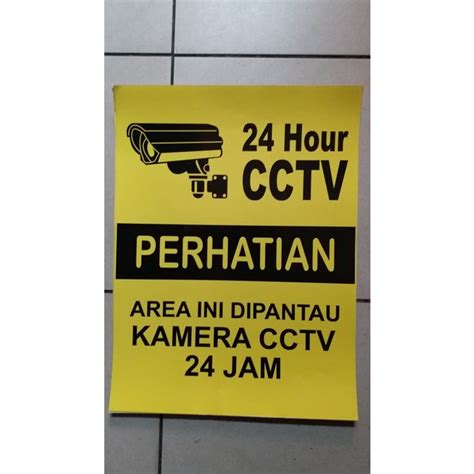 Jual Sign Sticker Perhatian Area Ini Dalam Pengawasan Cctv Jam