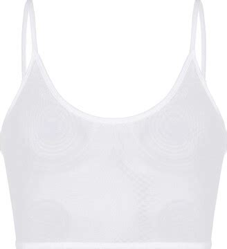 Choomomo Women S Mesh U Neck See Through Bra Tops Fishnet Bralette Lingerie Tank Crop Top White