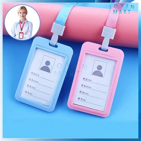 Jual Name Tag Id Card Holder Nilon Tali Lanyard Name Tag Id Card