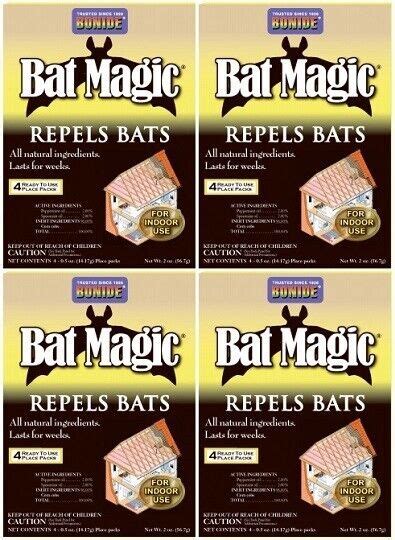 4 Bonide 876 4 Pack Bat Magic All Natural Non Toxic Bat Repellent For