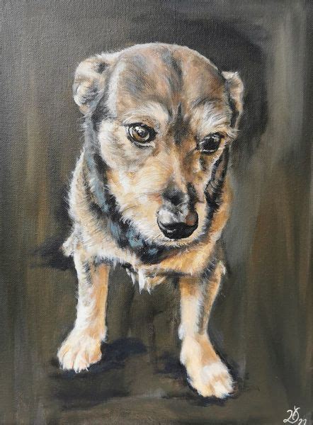 Bild Hund Terrier Hundeportrait Malerei Von Heike Deininger Kunstnet