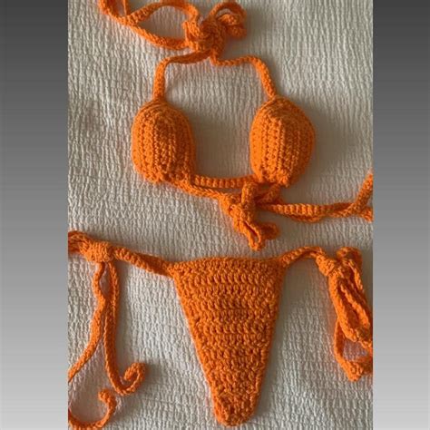 Hand Made 100 Cotton Crochet Thong Bikini Depop