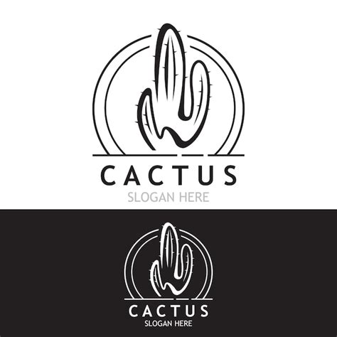 Vintage cactus tree plant logo design da natureza ilustração vetorial