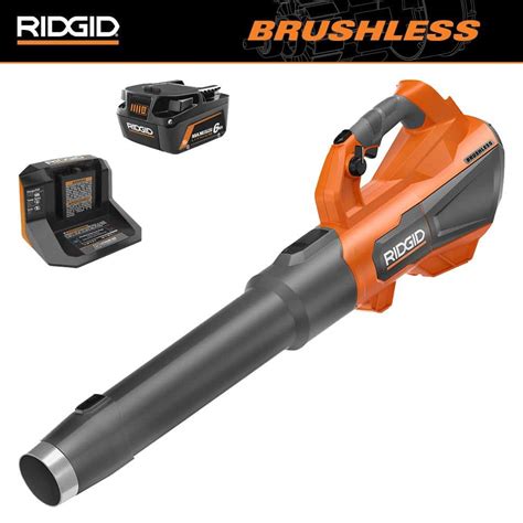 Ridgid V Brushless Mph Cfm Cordless Battery Leaf Blower With