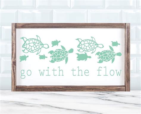 Bathroom Svg Signs Go With The Flow Svg Sea Turtle Svg Bathroom Svg