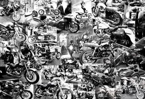 Motorcycle Collage Poster Collage Poster Photography Wall Art Collage