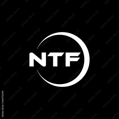 NTF letter logo design with black background in illustrator, cube logo ...