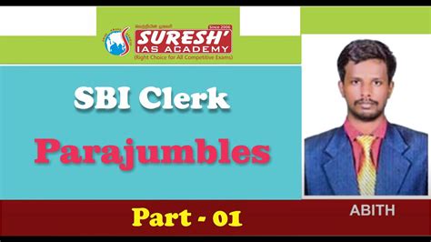 Sbi Clerk Parajumbles Abith Suresh Ias Academy Youtube