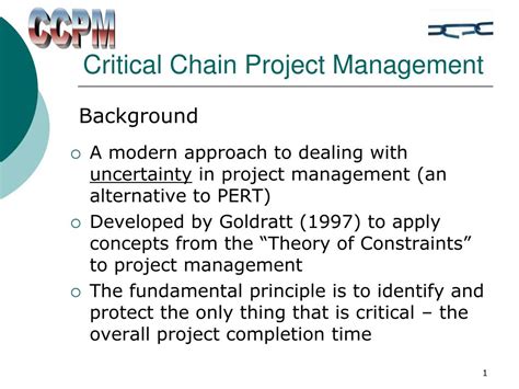 PPT Critical Chain Project Management PowerPoint Presentation Free