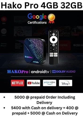 Hako Pro 4GB 32GB Google Certified TV Box at ₹ 5000 | Android TV Box in ...