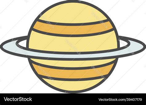 Saturn planet icon color outline Royalty Free Vector Image