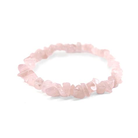 Pulsera De Chips De Cuarzo Rosa Garasaude