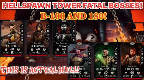 Mk Mobile Hellspawn Tower Fatal Boss Fight 100 180 Mk Mobile YouTube