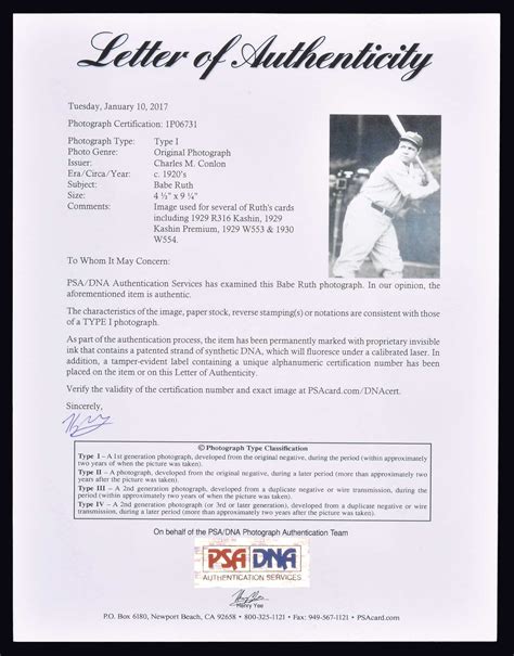 Circa 1920s Babe Ruth Original Charles Conlon Photograph PSA DNA Type 1 Used For R316 Kashin