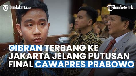 Gibran Dikabarkan Terbang Ke Jakarta Jelang Putusan Cawapres Prabowo