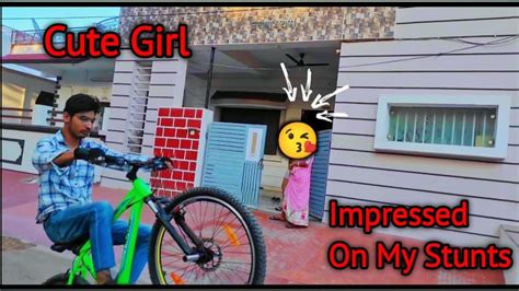 Cute Girl Impressed On My Stunt Public Reaction Video Nisargrider24 Youtube