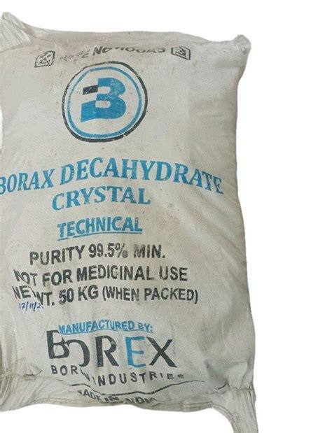 White Granules Borax Decahydrate Crystal HDPE Bag Packaging Size 50