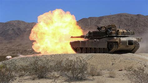 M Abrams Tank Firing Mixed Media By L Brown Pixels