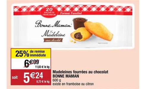 Promo Madeleines Fourr Es Au Chocolat Bonne Maman Chez Migros France