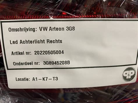 VW Arteon 3G8 Led Achterlicht Rechts 3G8945208B Polat Polat