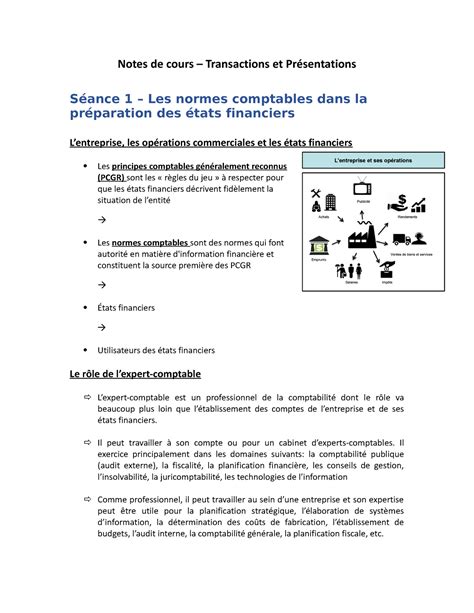 Ndc Transactions Et Pr Sentations Notes De Cours Transactions Et