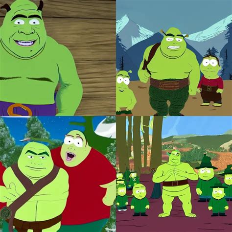 Krea Shrek In Style Of South Park