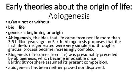 Abiogenesis And Spontaneous Generation Ppt