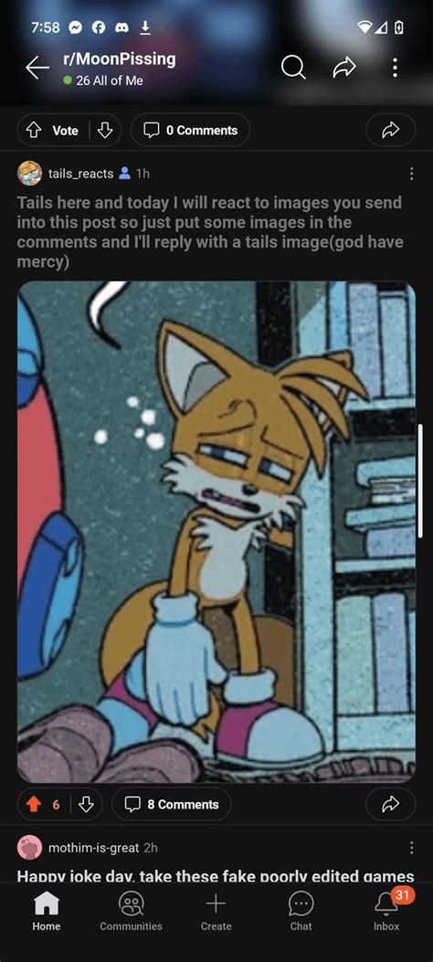 Tails Here And Today I Will React To Images You Send Into This Post So