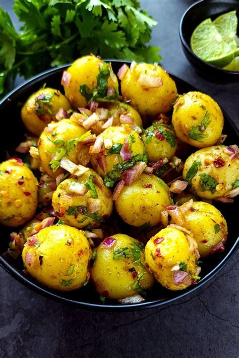 Spicy Indian baby potato salad