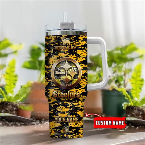 Pittsburgh Steelers Nfl Camouflage Golden Logo Customize Stans Tumbler