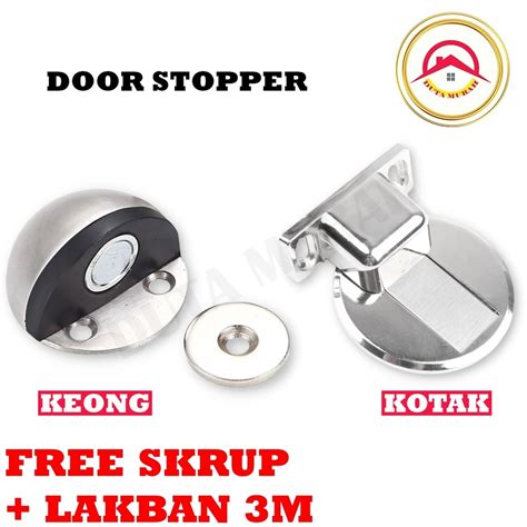 Jual Door Stop Stopper STAINLESS Bulat Keong Penahan Pintu Lantai