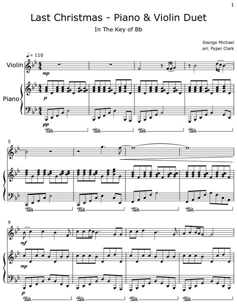 Last Christmas - Piano & Violin Duet - Sheet music for Violin, Piano