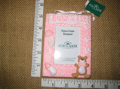 Pink Girls Babys St Christmas Picture Frame Christmas Tree Ornament