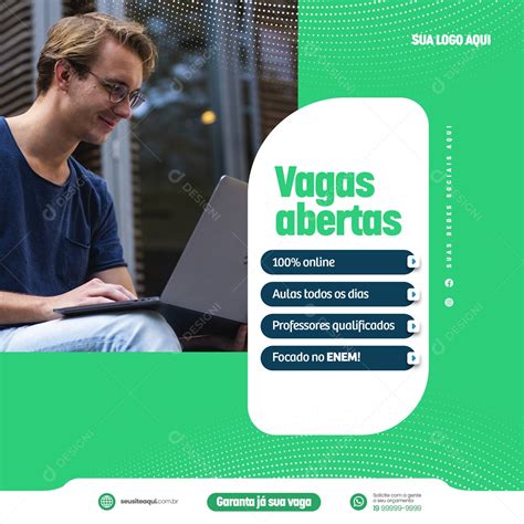 Vagas Abertas Educação a Distância Social Media PSD Editável download