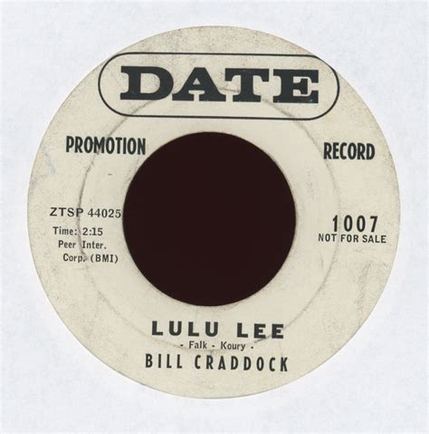 Billy 'Crash' Craddock - Lulu Lee on Date Promo – Plaid Room Records