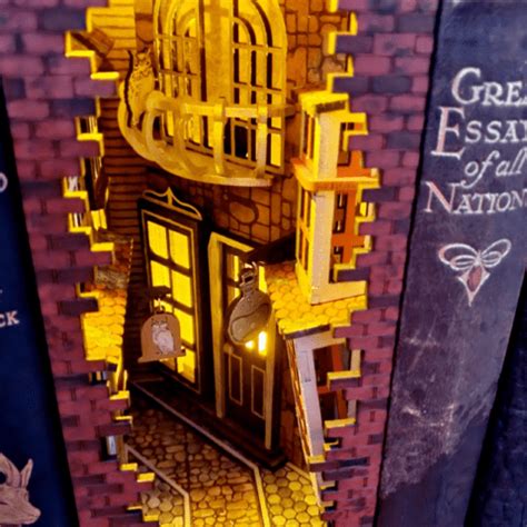 Painted Harry Potter Inspired Book Nook Diagon Alley