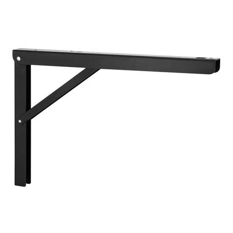 Everbilt 16 In Matte Black Heavy Duty Folding Shelf Bracket 14070