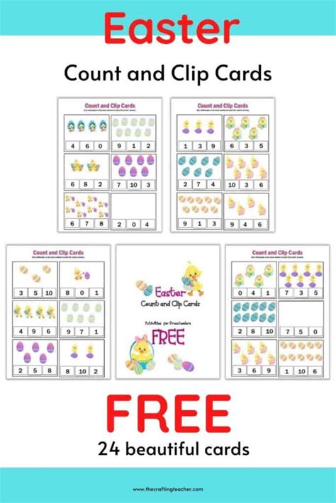 Easter Count And Clip Cards For Preschoolers The Crafting Teacher