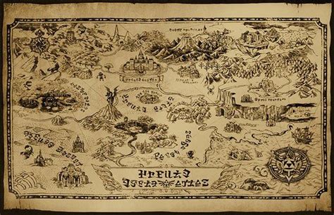 Zelda Hyrule Map Art Print Poster Etsy Map Art Map Art Print