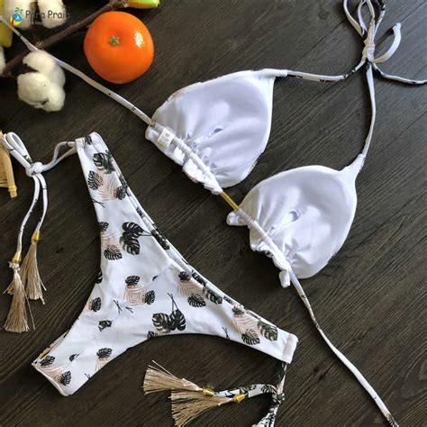 Para Praia Vendaje Micro Bikini Mini Halter Ba O Traje De Ba O