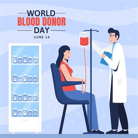 Ilustración plana del día mundial del donante de sangre Vector Gratis