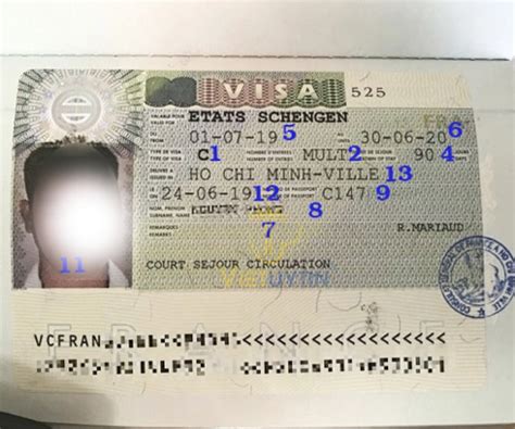 Hướng dẫn đọc thông tin trên visa Schengen