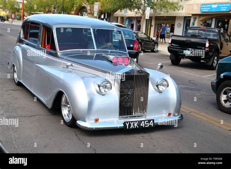 Silver Rolls Royce hot rod in Boulder City, Nevada, USA Stock Photo - Alamy