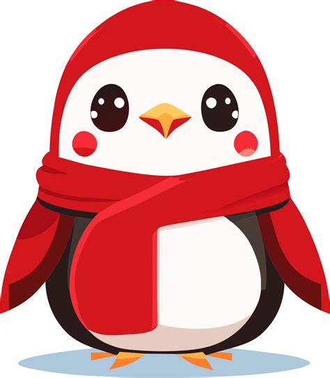 Penguin Wearing Scarves In Winter Ai Generated 27989894 Png