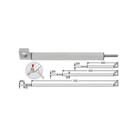 Verrou Fapim Atlas 250x16x18 anodisé argent pce