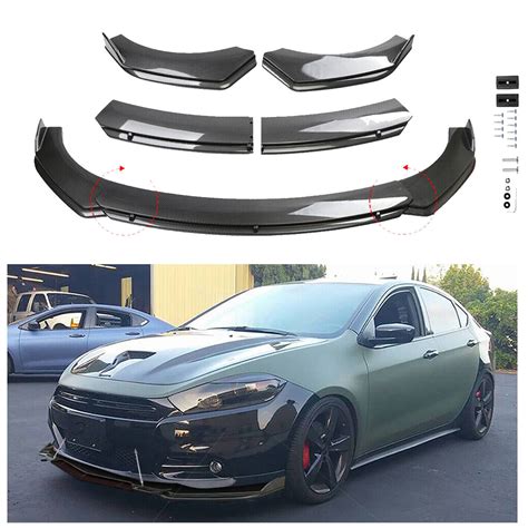 Front Bumper Lip Splitter Spoiler Carbon Fiber Style For Dodge Dart